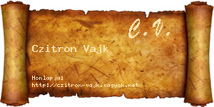 Czitron Vajk névjegykártya